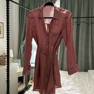 Reformation Red White Striped Wrap Dress MEDIUM